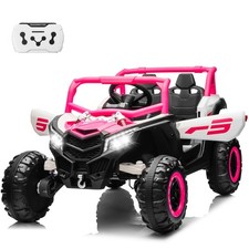 24V 4WD Kid 2-Seat UTV Ride On Toy LED Bluetooth Spring Suspension Birthday Gift