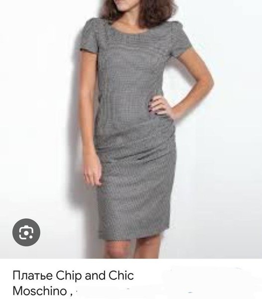 Women Moschino Dress Grey Wool M