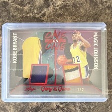 Leaf 2025 Glory of the Game One on One Kobe Bryant Magic Johnson Game Used 1/2