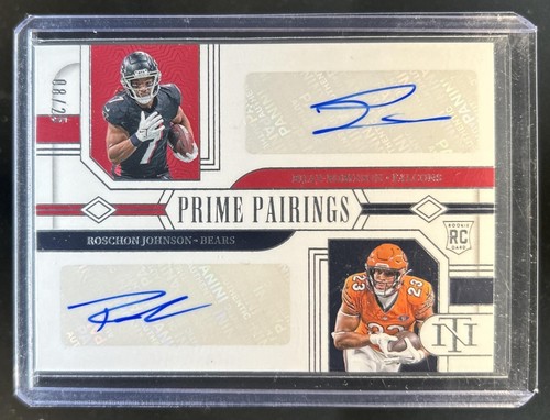 2023 National Treasures Bijan Robinson Roschon Johnson Rookie Pairings Auto #/25