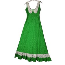 Gunne Sax by Jessica Green Prairie Dress Lace Up Back VTG - Petite, Imperfect