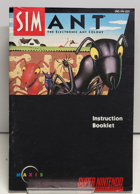 SimAnt SNES Instruction Manual ONLY Super Nintendo Authentic Maxis