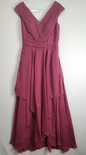 NWT Womens 8/10 Wedding Mother Bride MOTB Burgundy Long Dress Gown