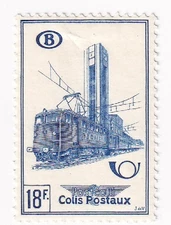 Belgium Railway Parcel Post Stamp / Electric Train / 18 Francs / Mint Hinged