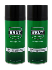 Brut Deodorant Spray for Men 24 HR Odor Protection 10oz 2 Pack