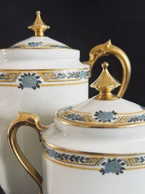 Vintage C.F.P. Limoges French Porcelain Tea Service Art Deco Gold Floral 1920