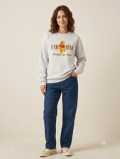 Vintage 90s Winnie the Pooh Bear Sweatshirt Velva Sheen Made in USA Gray