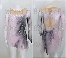 New Ice Figure Skating Dress Figure Skating Dress For Competition pink dyeing
