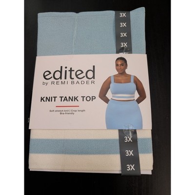 Women's Edited by Remi Bader Knit Tank Top Light Blue Size S