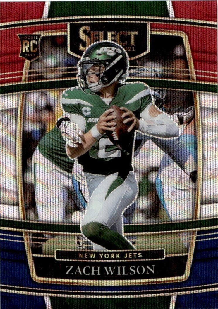 2021 Panini Select Red and Blue Prizm Zach Wilson 019/249 New York Jets #44