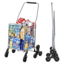 KFFKFF 45L Stair Climbing Grocery Cart with 360 Swivel Wheels