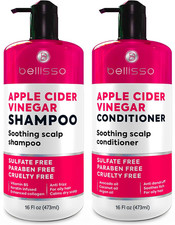 Cider Vinegar Shampoo and Conditioner Set - Stop Flaky and Itchy Scalp  