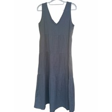 NWT Quince Organic Cotton Gauze Maxi Dress Gray S