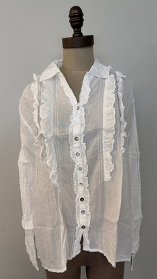 NWT Sundance Catalog JP Mattie  Blanchard Blouse  Color White Womens Size XL