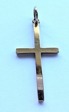 Vintage 9ct Gold Solid Cross Pendant 2.7 Grams