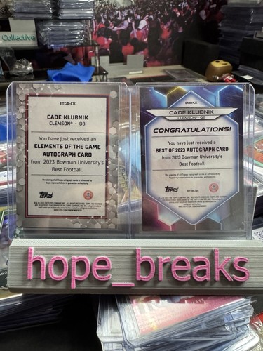 Cade Klubnik Autograph 2023 Bowman Best Elements 27/75 And Base Auto - Picture 2 of 2