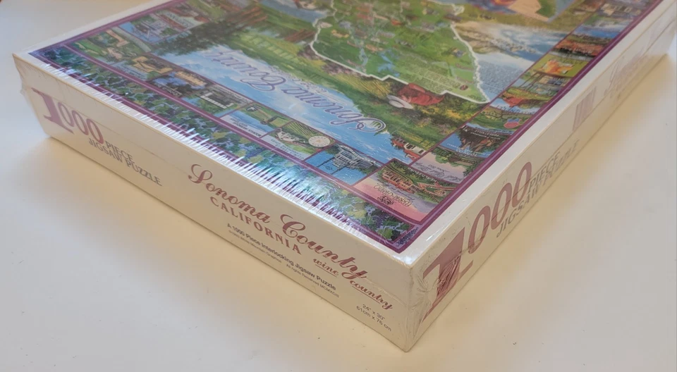 HTF NEW Sonoma County White Mountain Wine Country California Map Puzzle 1000 Pc - Image 3 of 4