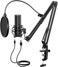 USB Kondensator Mikrofon Kit für Podcast/Streaming/Gaming mit Arm & Popfilter