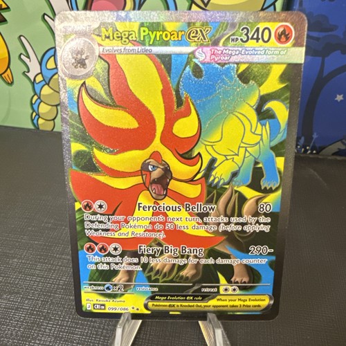 Mega Pyroar ex - 099/086 #99/86 (Holo) (NM) ME04: Chaos Rising CRI Pokemon