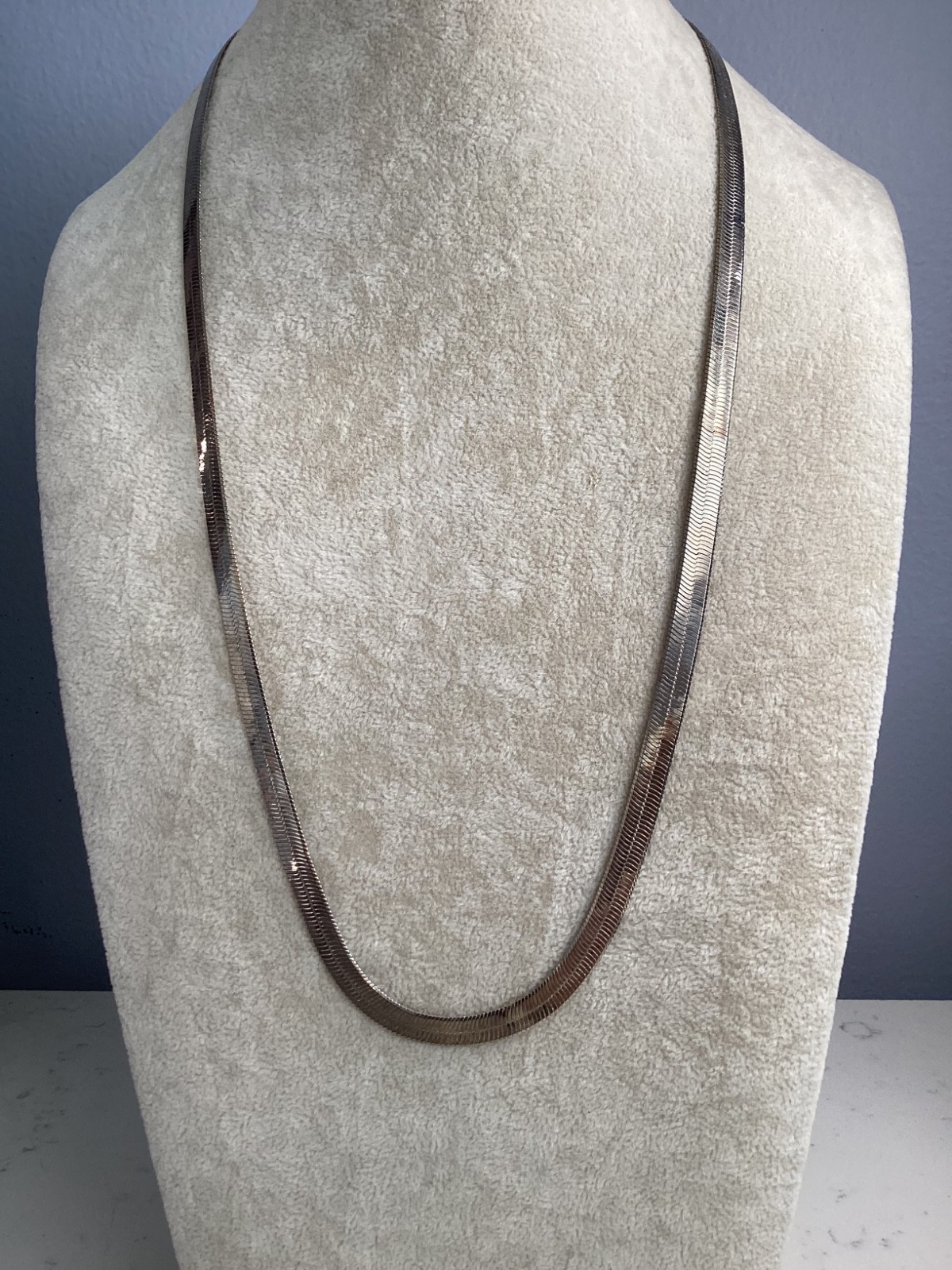 AUTHENTIC SIGNED STERLING SILVER HERRINGBONE 24" … - image 2