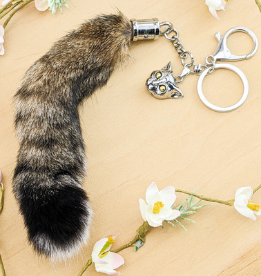 Bobcat - Lynx Tail Key Chain hook Dreamcatcher talisman oddity curiosity gift