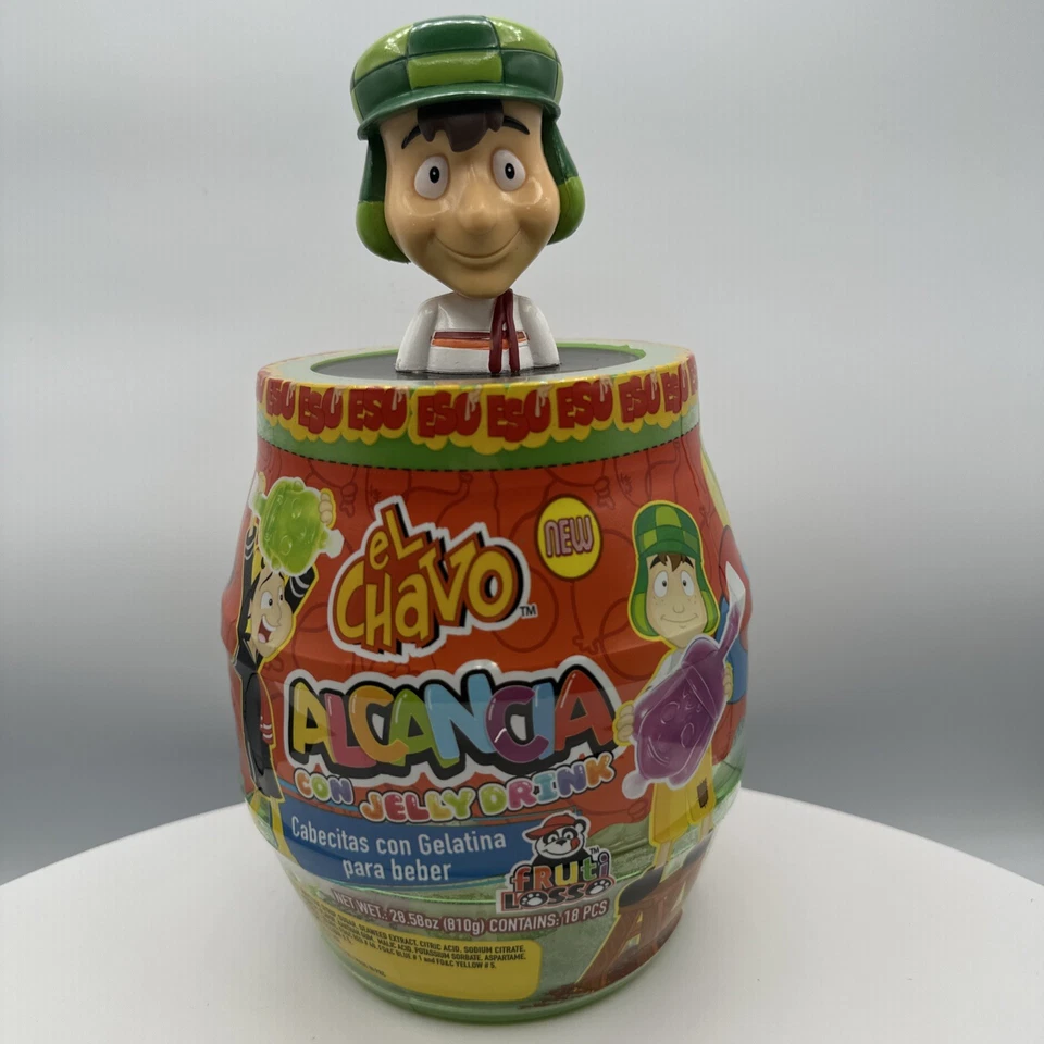 NEW Sealed El Chavo Del Ocho Candy Big Barrel Bank With Jelly Sticks Mexican X 4 - Image 2 of 4