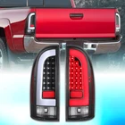FOR 2005-2015 TOYOTA TACOMA PAIR 3D LED STRIP TAIL LIGHT REAR BRAKE LAMPS BLACK