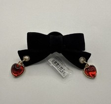 Jibbitz Croc Shoe Charm Heart Dangle Black Bow NWT Velvet 3D Valentines Day