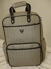 NEW WT BLACK LARGE GUESS DESIGNER DIAPER BAG BACK PACK LOGO LOTTIE TRAVEL