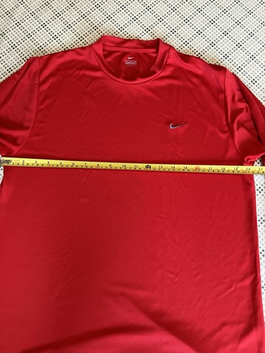 Vintage Nike Long Sleeve T Shirt Embroidered Logo Red Made In USA Large Medium - Picture 10 of 15