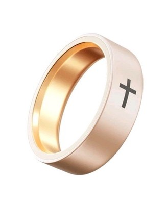 ConfideIn Smart Prayer Ring NFC Cross Champagne Size 7 & Black Size 9