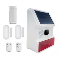 Solar Wireless Home Security DIY burglar Alarm system IP65 Waterproof