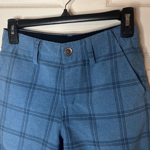 Volcom Surf & Turf Shorts Hybrid Blue Plaid Kids Youth Sz 26/12 - Picture 2 of 8