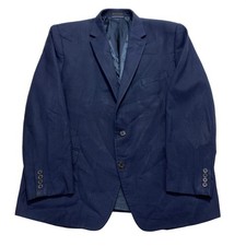 Ralph Lauren Sport Coat Blazer Mens Size 48 R Blue Plaid Windowpane Jacket