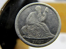 1837 "no stars" Seated half dime ...  a high grade type coin ( item #5C110 )