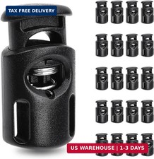 20 PCS Plastic Spring Cord Locks, Paracord Toggle Stopper Clasps for Drawstring
