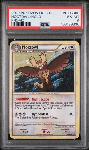 2010 POKEMON HEARTGOLD & SOULSILVER PROMO #HGSS06 NOCTOWL-HOLO PSA 6