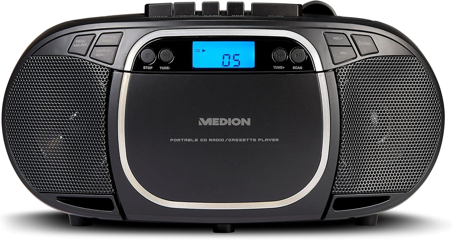 MEDION E66476 Boombox Hi-Fi: Stereo FM PLL, USB MP3 e Cassette