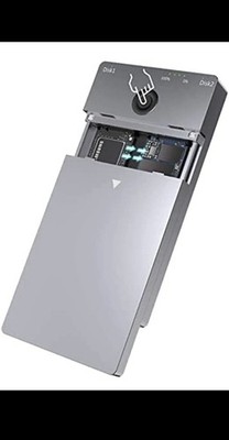 USB C 3.1 Gen2 ME921 M.2 Duplicator NVME Clone Dual-Bay Hard Drive Enclosure