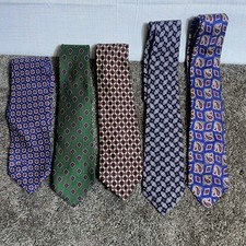 5 Vintage Polo Ralph Lauren Silk Ties Lot Of 5 Made in USA Paisley Geometric