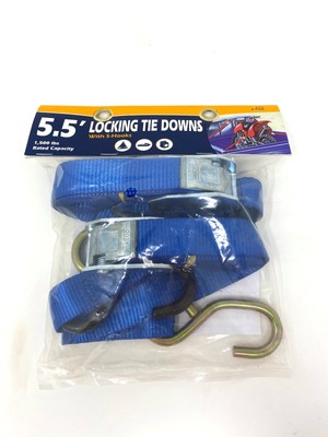 Motorrad Spanngurt Zurrgurt Klemmverschl. S-Harken 2,5x165cm 680kg blau 2Stk