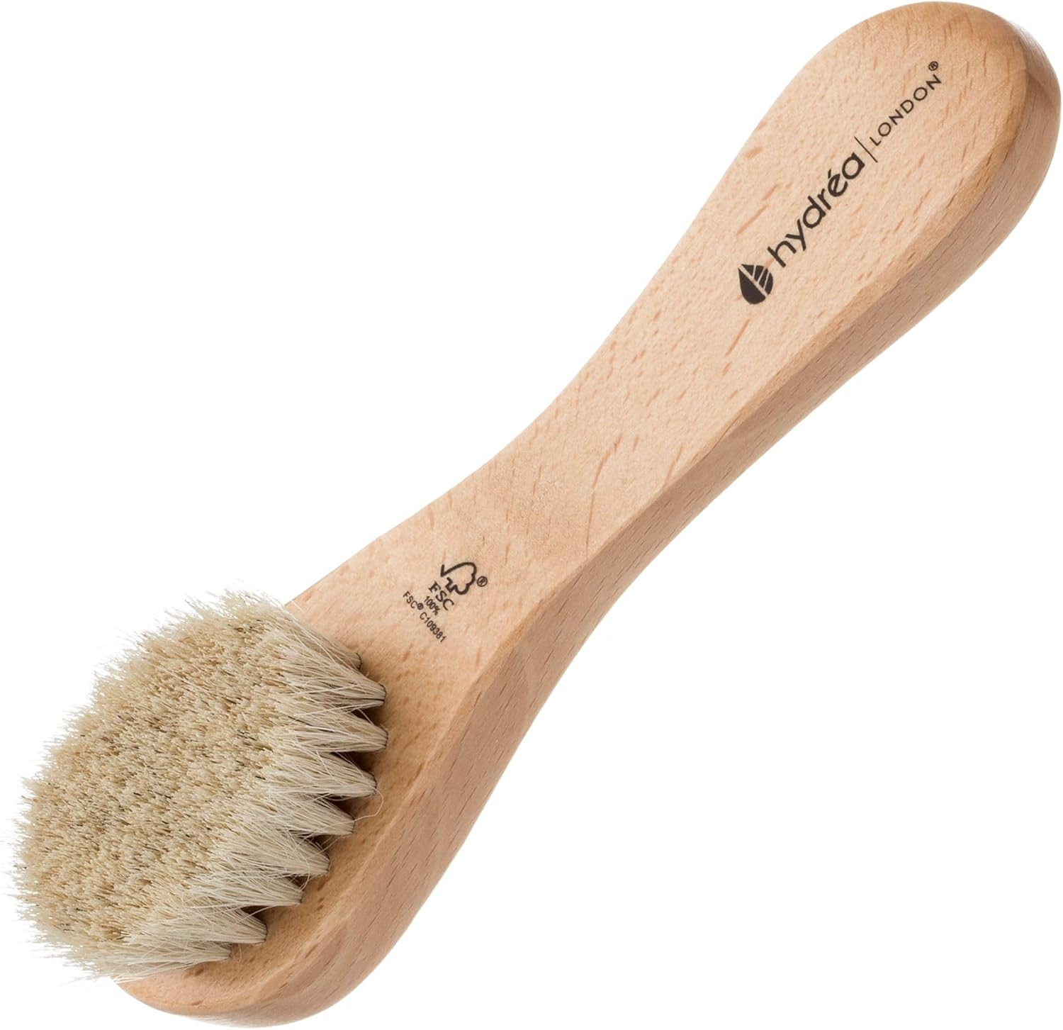 Face Brush - Natural Bristle Dry Facial Cleansing Skin Exfoliator, Gentle Scrub