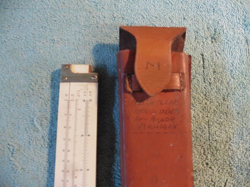 Keuffel & Esser K+E 4081-3 tronco dúplex decitrig regla deslizante y estuche de cuero - Imagen 2 de 8