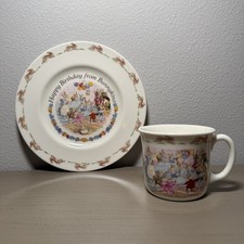 Royal Doulton Bunnykins 2-piece Childs Bday set in the box Vintage 1989 Ceramic