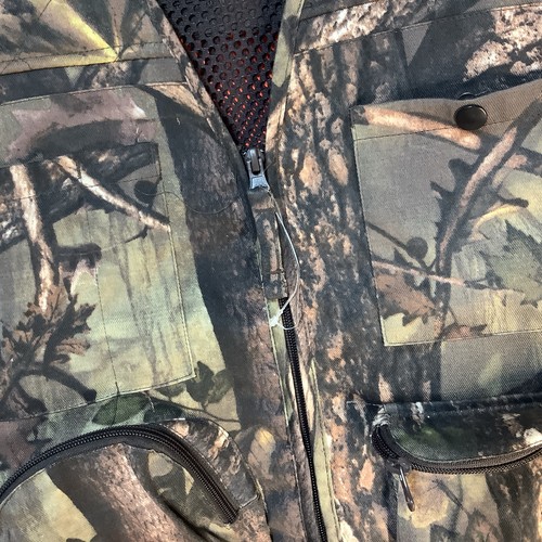 Master Sportsman Hunting Utility Vest L Camo Safety Flaps Zip Seat Cushion - Picture 7 of 13