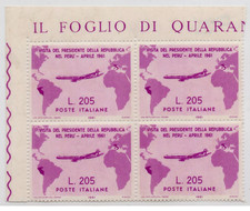 REPUBBLICA 1961 GRONCHI ROSA in quartina 4 V. G.I MNH** CERT. ORO RAY