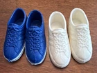Set Of 2 Vintage Barbie Ken Sneakers Blue and White 1970s Shoes  Korea Stamped.