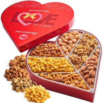 NUT CRAVINGS - Valentines Day Mixed Nuts Heart Shaped Gift Basket, Love in A ...