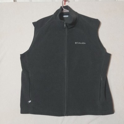 Columbia Men s Steens Mountain Fleece Vest XL Charcoal Gray Full Zip EUC