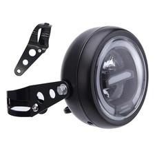 For Honda Kawasaki Yamaha Racer Bobber Motorcycle LED Headlight High/Lo DRL